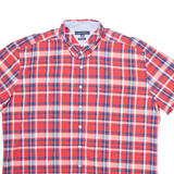 TOMMY HILFIGER Mens Shirt Red Check 2XL