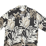 BISHOP ST Mens Hawaiian Shirt Black Floral M