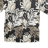 BISHOP ST Mens Hawaiian Shirt Black Floral M