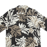 BISHOP ST Mens Hawaiian Shirt Black Floral M