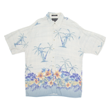 CROFT & BARROW Mens Hawaiian Shirt Grey Floral L