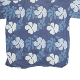 CHEROKEE WAIKIKI Mens Hawaiian Shirt Blue Floral L