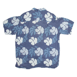 CHEROKEE WAIKIKI Mens Hawaiian Shirt Blue Floral L
