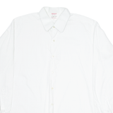 MANOR Mens Plain Shirt White Long Sleeve M