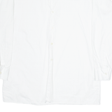 MANOR Mens Plain Shirt White Long Sleeve M