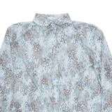 VIVINA Womens Shirt Grey Crazy Pattern Long Sleeve M