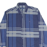 TOMMY HILFIGER Slim Fit Mens Shirt Blue Check Long Sleeve L