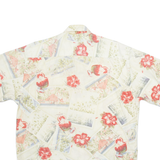 CAMPIA Mens Hawaiian Shirt Beige Floral M