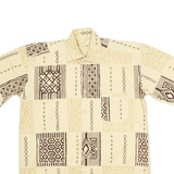 Mens Shirt Beige Geometric L