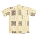 Mens Shirt Beige Geometric L