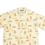 COLUMBIA Mens Hawaiian Shirt Yellow Floral L