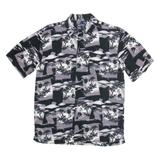 Mens Hawaiian Shirt Black Floral S