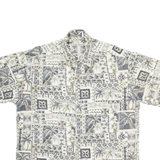 HOLLIS RIVER Mens Hawaiian Shirt Beige Floral L