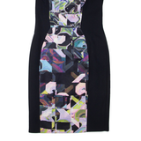TED BAKER Womens Pencil Dress Black Crazy Pattern Short Sleeve Knee Length M
