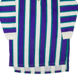 NYC Womens Day Dress Purple Striped Long Sleeve Knee Length M