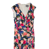 PHASE EIGHT Womens Day Dress Blue Viscose Floral Sleeveless Knee Length M