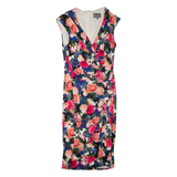 PHASE EIGHT Womens Day Dress Blue Viscose Floral Sleeveless Knee Length M