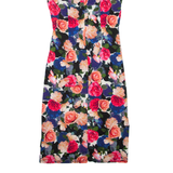 PHASE EIGHT Womens Day Dress Blue Viscose Floral Sleeveless Knee Length M