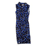 PHASE EIGHT Womens Day Dress Blue Viscose Spotted Sleeveless Short UK 10