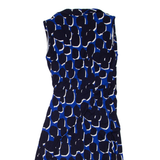 PHASE EIGHT Womens Day Dress Blue Viscose Spotted Sleeveless Short UK 10