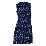 PHASE EIGHT Womens Day Dress Blue Viscose Spotted Sleeveless Short UK 10