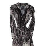 MINT VELVET Womens Day Dress Black Viscose Long Sleeve Knee Length S