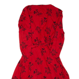 HOBBS LONDON Womens Wrap Dress Red Viscose Floral Long Sleeve Knee Length UK 10
