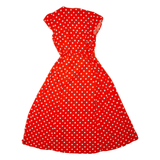BODEN Womens Wrap Dress Orange Viscose Spotted Sleeveless Hi-Low UK 10