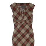 TED BAKER Womens Pencil Dress Grey Wool Check Sleeveless Knee Length XXS