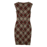 TED BAKER Womens Pencil Dress Grey Wool Check Sleeveless Knee Length XXS