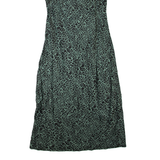 MINT VELVET Womens Slip Dress Green Animal Print Sleeveless Long M