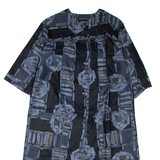 Womens Day Dress Blue Short Sleeve Knee Length L