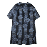 Womens Day Dress Blue Short Sleeve Knee Length L