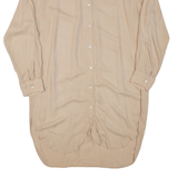 ZARA Womens Shirt Dress Beige Long Sleeve Short S