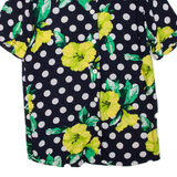 RASPBERRY COLLECTION Womens Shirt Dress Blue Floral Short Sleeve Short S