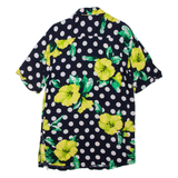 RASPBERRY COLLECTION Womens Shirt Dress Blue Floral Short Sleeve Short S