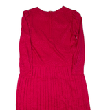 Womens Day Dress Pink Long Sleeve Knee Length L
