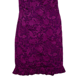 Womens Day Dress Purple Floral Sleeveless Knee Length M