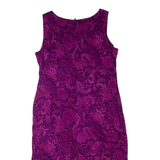 Womens Day Dress Purple Floral Sleeveless Knee Length M