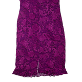 Womens Day Dress Purple Floral Sleeveless Knee Length M