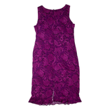 Womens Day Dress Purple Floral Sleeveless Knee Length M