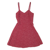 Womens Minnie Dress Red Floral Sleeveless Short S