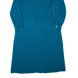 RIO Womens Day Dress Blue Floral Long Sleeve Midi L