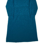 RIO Womens Day Dress Blue Floral Long Sleeve Midi L