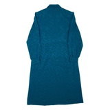 RIO Womens Day Dress Blue Floral Long Sleeve Midi L