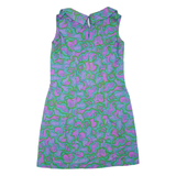 Womens Day Dress Blue Floral Sleeveless Knee Length L