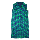 Womens Shirt Dress Green Geometric Sleeveless Knee Length L