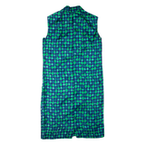 Womens Shirt Dress Green Geometric Sleeveless Knee Length L