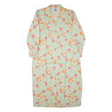 MARSUM Womens Day Dress Blue Floral Long Sleeve Midi L