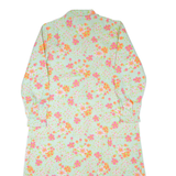 MARSUM Womens Day Dress Blue Floral Long Sleeve Midi L